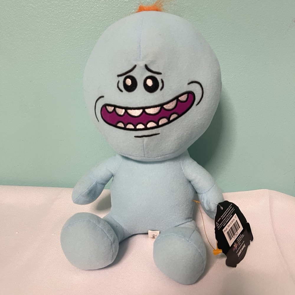 RICK AND MORTY Licensed‎ Plush Toy Mr Meeseeks 25CM Brand New With Tag Gift